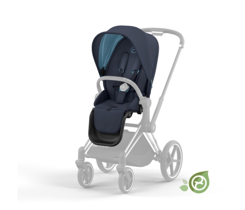 Cybex e-Priam Dark Navy Eco/ Conscious Chrome black frame Прогулочная Коляска