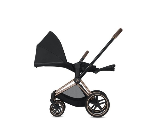 Cybex e-Priam Dark Navy Eco/ Conscious Chrome brown frame Pastaigu Ratiņi