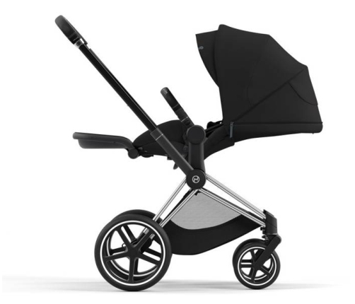 Cybex e-Priam Deep Black Chrome black frame Pastaigu Ratiņi