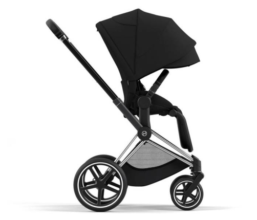 Cybex e-Priam Deep Black Chrome black frame Pastaigu Ratiņi