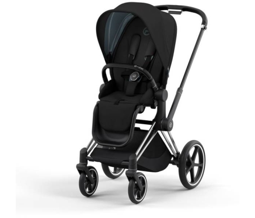 Cybex e-Priam Deep Black Chrome black frame Pastaigu Ratiņi