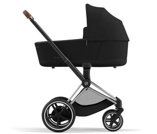 Cybex e-Priam Deep Black Chrome brown frame Коляска с Люлькой