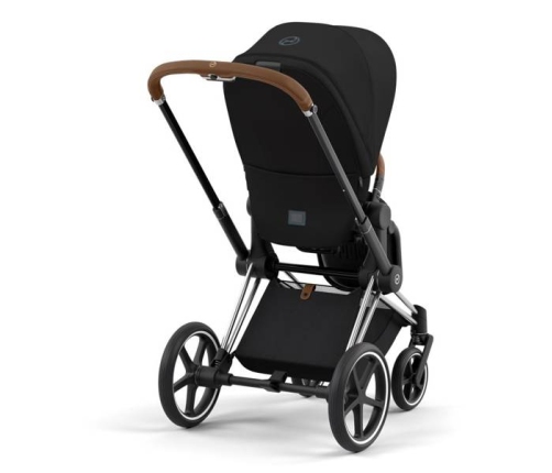 Cybex e-Priam Deep Black Chrome brown frame Pastaigu Ratiņi