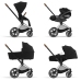 Cybex e-Priam Deep Black Chrome brown frame Pastaigu Ratiņi