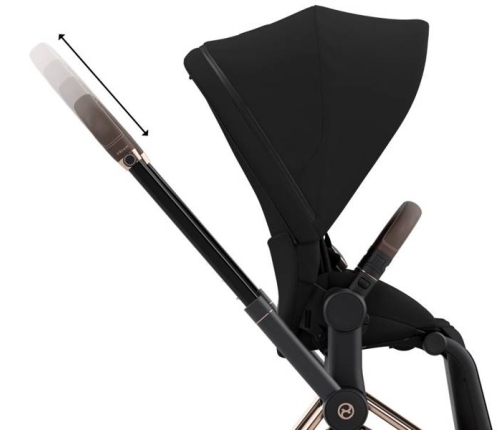 Cybex e-Priam Deep Black Rosegold frame Pastaigu Ratiņi