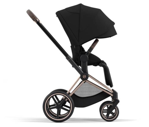 Cybex e-Priam Deep Black Rosegold frame Pastaigu Ratiņi