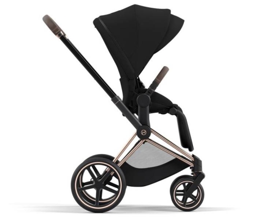 Cybex e-Priam Deep Black Rosegold frame Pastaigu Ratiņi