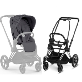 Cybex e-Priam Dream Grey Simply Flowers Chrome black frame Прогулочная Коляска