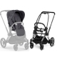 Cybex e-Priam Dream Grey Simply Flowers Chrome black frame Pastaigu Ratiņi