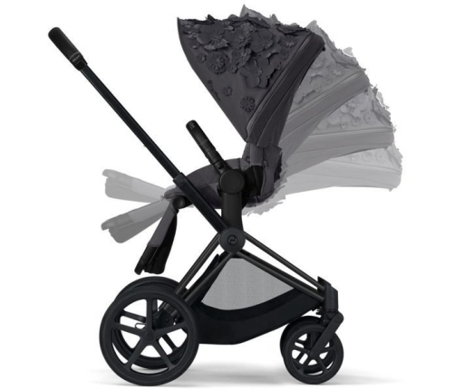 Cybex e-Priam Dream Grey Simply Flowers Chrome brown frame Bērnu Ratiņi 2in1