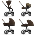 Cybex e-Priam Dream Grey Simply Flowers Chrome brown frame Детская Коляска 2 в 1