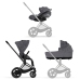 Cybex e-Priam Dream Grey Simply Flowers Chrome brown frame Прогулочная Коляска