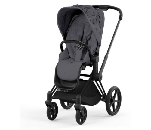 Cybex e-Priam Dream Grey Simply Flowers Matt black frame Прогулочная Коляска