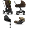 Cybex e-Priam Khaki Brown Matt black frame Bērnu Ratiņi 4in1