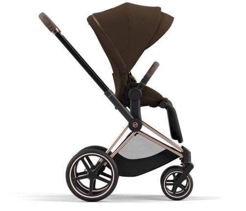 Cybex e-Priam Khaki Brown Rosegold frame Прогулочная Коляска