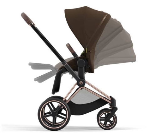 Cybex e-Priam Khaki Brown Rosegold frame Pastaigu Ratiņi