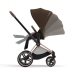 Cybex e-Priam Khaki Brown Rosegold frame Pastaigu Ratiņi