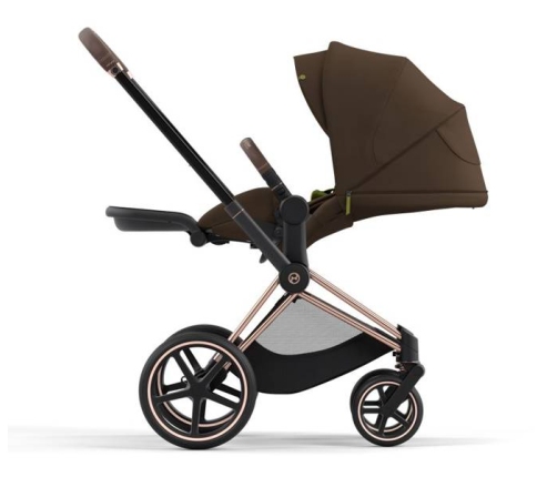 Cybex e-Priam Khaki Brown Rosegold frame Pastaigu Ratiņi