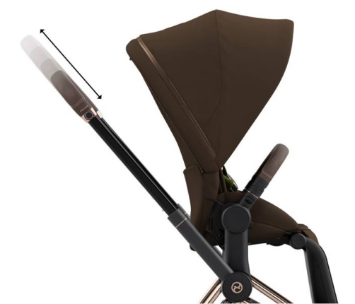 Cybex e-Priam Khaki Brown Rosegold frame Pastaigu Ratiņi