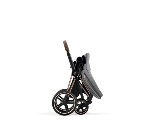 Cybex e-Priam Manhattan Grey Plus Chrome brown frame Детская Коляска 4 в 1