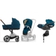 Cybex e-Priam Mountain Blue Chrome brown frame Bērnu Ratiņi 4in1