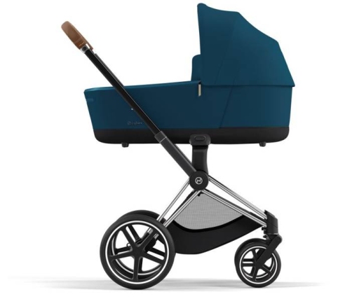 Cybex e-Priam Mountain Blue Chrome brown frame Bērnu Ratiņi 4in1