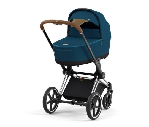 Cybex e-Priam Mountain Blue Chrome brown frame Детская Коляска 4 в 1