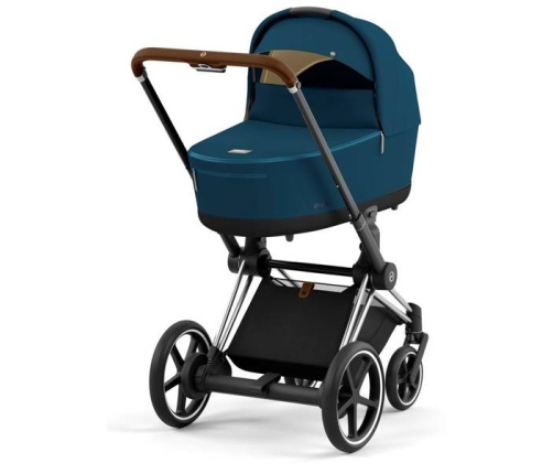 Cybex e-Priam Mountain Blue Chrome brown frame Коляска с Люлькой