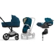 Cybex e-Priam Mountain Blue Matt black frame Bērnu Ratiņi 4in1