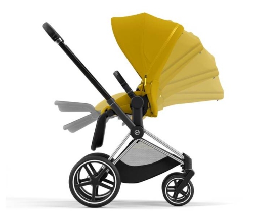 Cybex e-Priam Mustard Yellow Chrome black frame Pastaigu Ratiņi