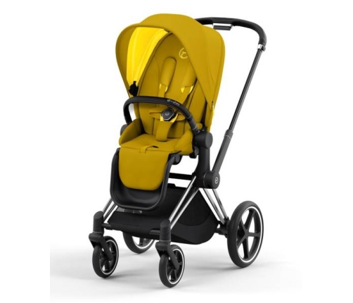 Cybex e-Priam Mustard Yellow Chrome black frame Pastaigu Ratiņi