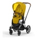 Cybex e-Priam Mustard Yellow Chrome brown frame Bērnu Ratiņi 4in1