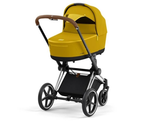 Cybex e-Priam Mustard Yellow Chrome brown frame Bērnu Ratiņi 4in1