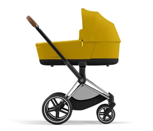 Cybex e-Priam Mustard Yellow Chrome brown frame Bērnu Ratiņi 4in1