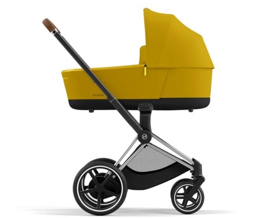 Cybex e-Priam Mustard Yellow Chrome brown frame Коляска с Люлькой