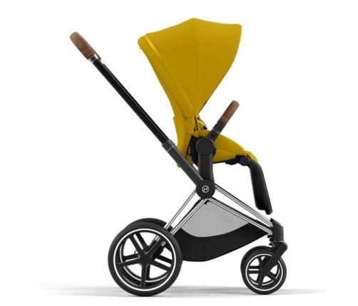 Cybex e-Priam Mustard Yellow Chrome brown frame Прогулочная Коляска