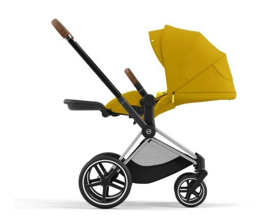 Cybex e-Priam Mustard Yellow Chrome brown frame Прогулочная Коляска