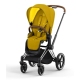 Cybex e-Priam Mustard Yellow Chrome brown frame Pastaigu Ratiņi