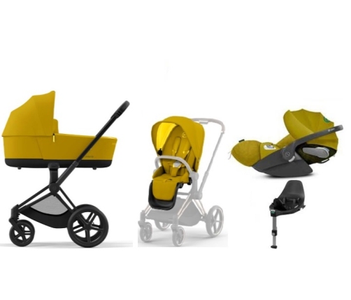 Cybex e-Priam Mustard Yellow Matt black frame Bērnu Ratiņi 4in1