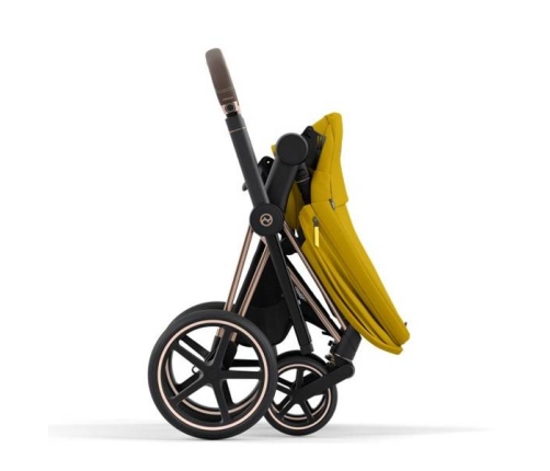 Cybex e-Priam Mustard Yellow Rosegold frame Pastaigu Ratiņi