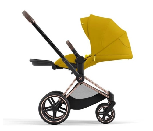 Cybex e-Priam Mustard Yellow Rosegold frame Pastaigu Ratiņi