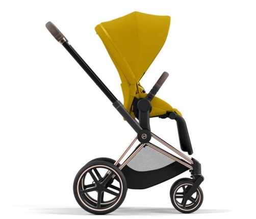 Cybex e-Priam Mustard Yellow Rosegold frame Pastaigu Ratiņi