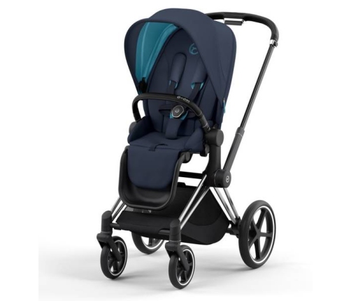 Cybex e-Priam Nautical Blue Chrome black frame Прогулочная Коляска