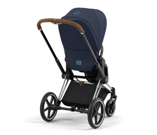 Cybex e-Priam Nautical Blue Chrome brown frame Прогулочная Коляска