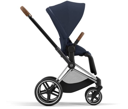 Cybex e-Priam Nautical Blue Chrome brown frame Прогулочная Коляска