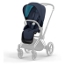 Cybex e-Priam Nautical Blue Matt black frame Pastaigu Ratiņi