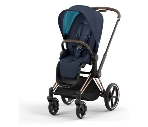 Cybex e-Priam Nautical Blue Rosegold frame Pastaigu Ratiņi