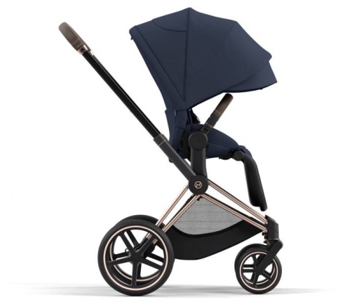 Cybex e-Priam Nautical Blue Rosegold frame Pastaigu Ratiņi