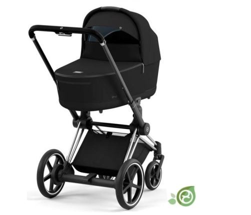 Cybex e-Priam Onyx Black Conscious Eco Chrome black frame Коляска с Люлькой