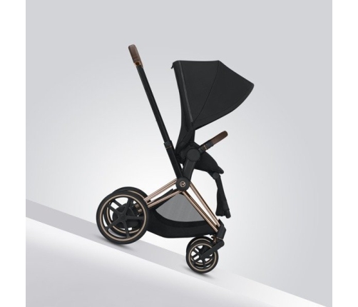 Cybex e-Priam Onyx Black Eco/ Conscious Rosegold frame Pastaigu Ratiņi